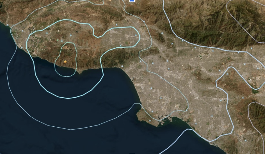 The epicenter of the Malibu 4.6  earthquake that left many in shock. 